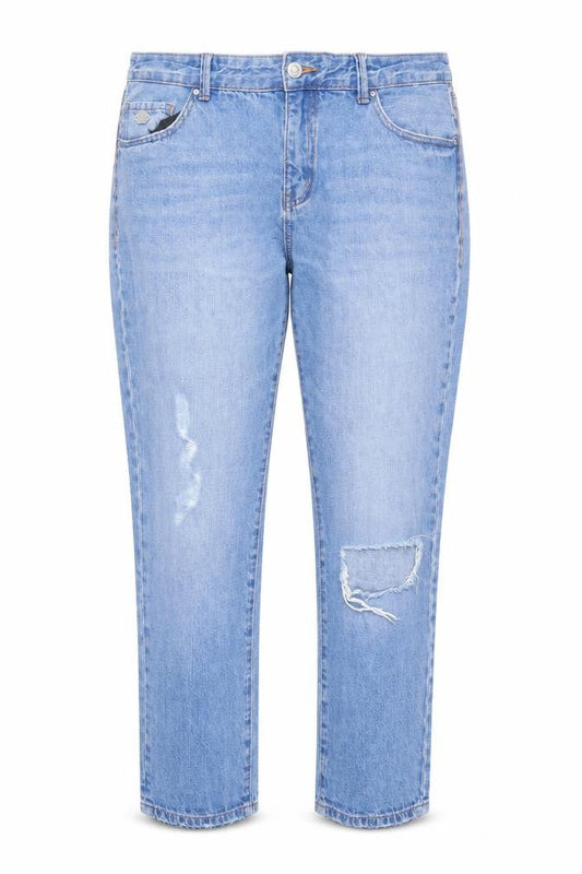 Denim Co Womens Blue Size 14 Relaxed Distressed Boyfriend Jeans
