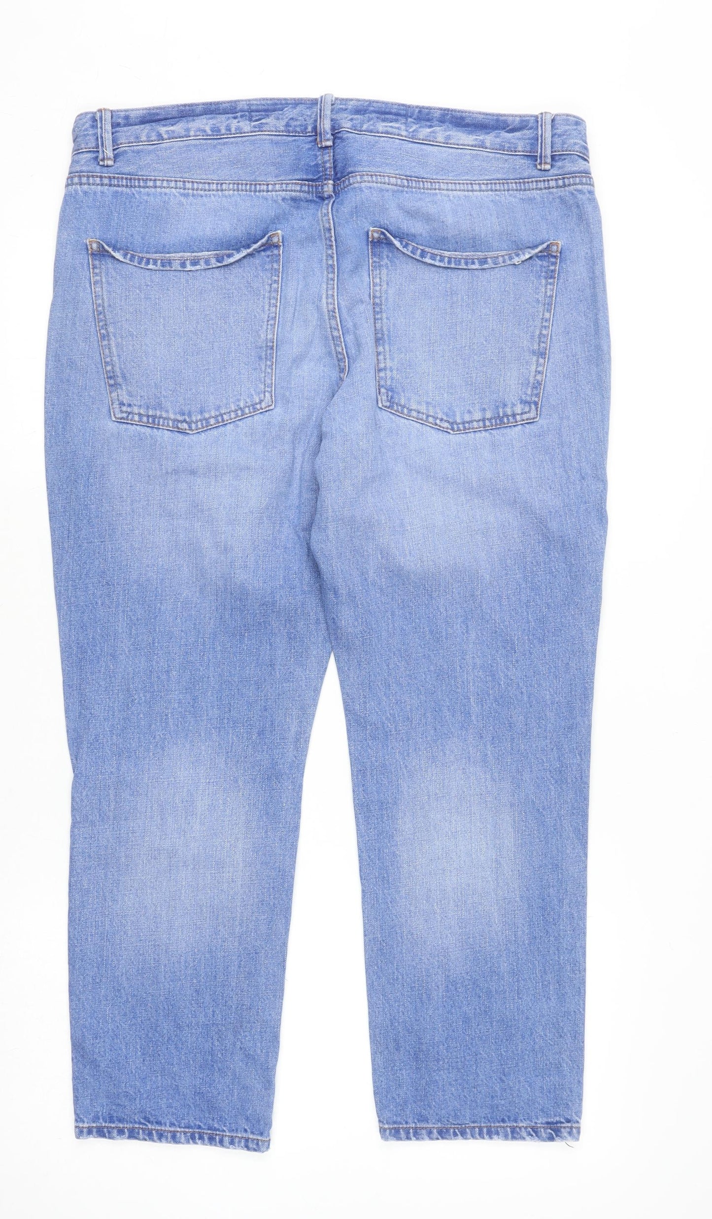 Denim Co Womens Blue Size 14 Relaxed Distressed Boyfriend Jeans