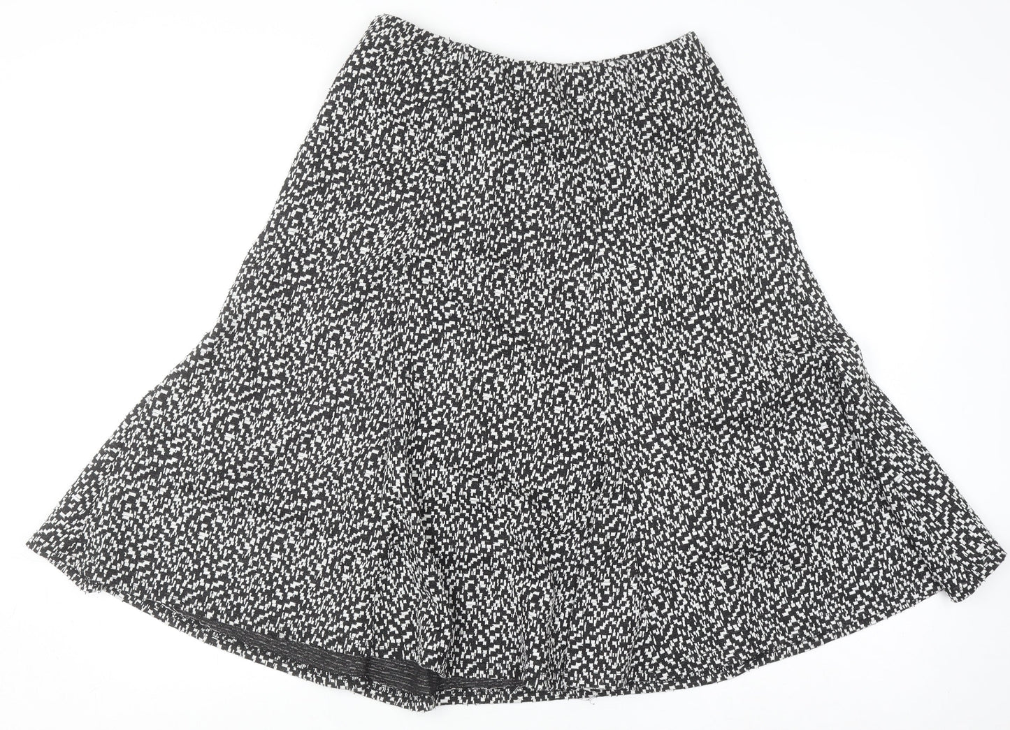Anne Smith Women Black Geometric A-Line Stretch Skirt M