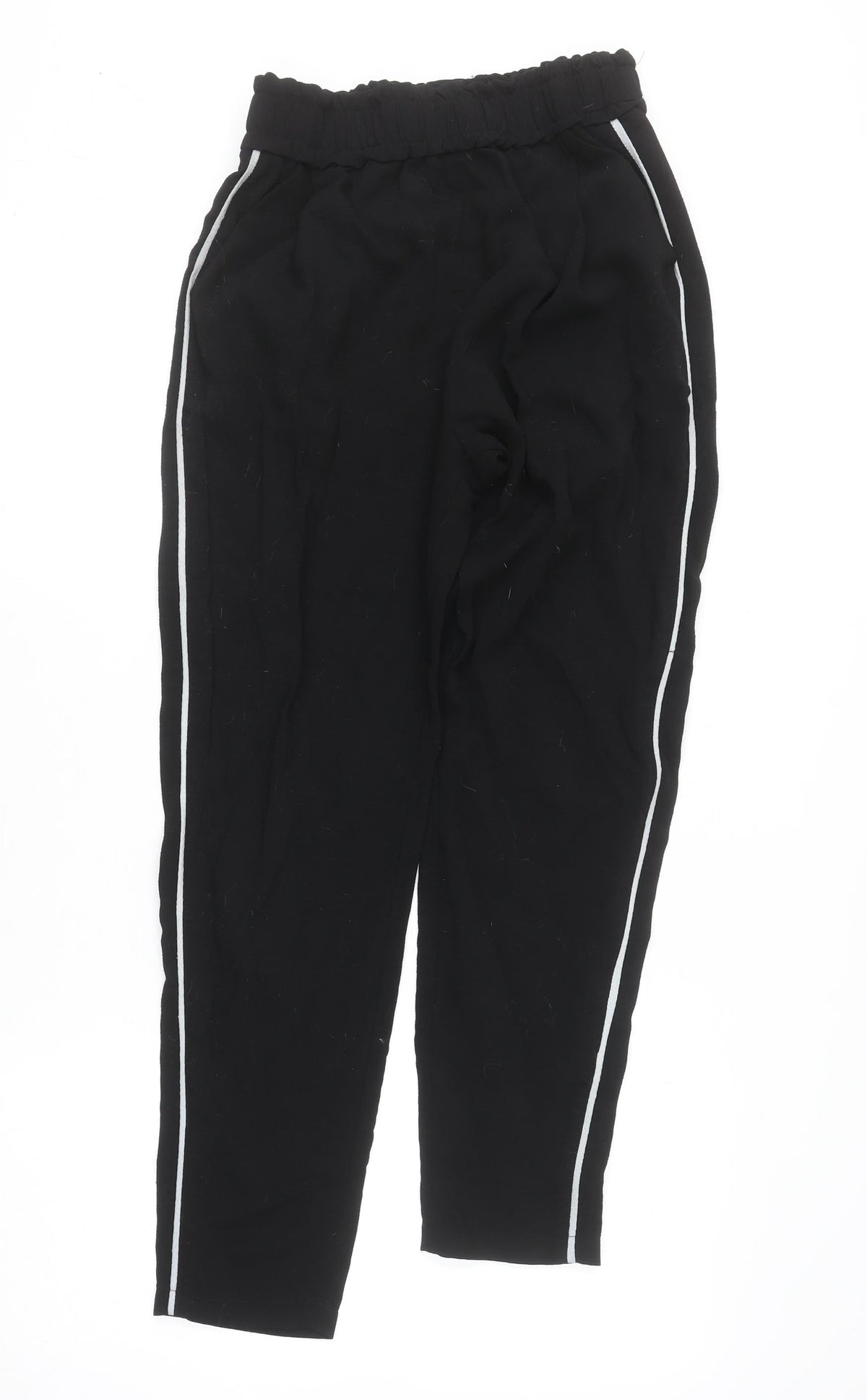 Style London Womens Black Jogger Trousers Small Elastic Waist