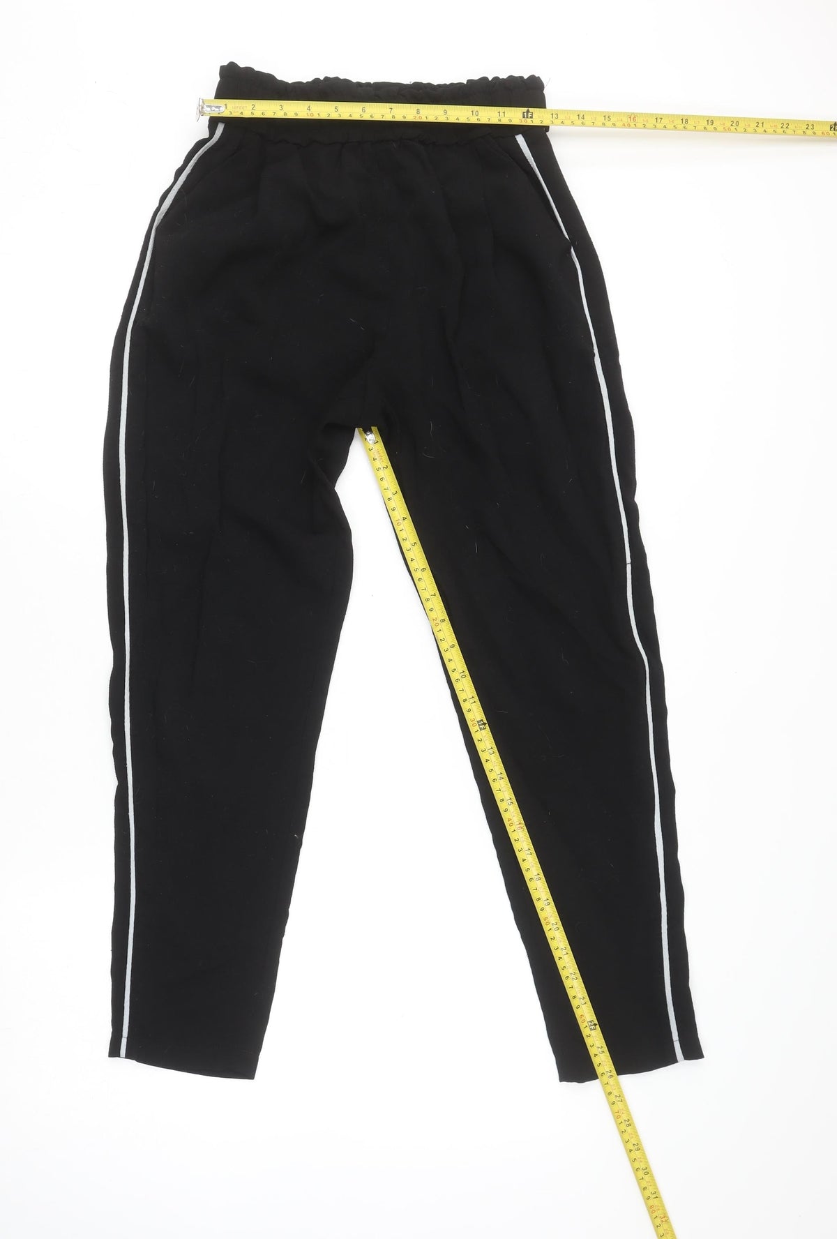 Style London Womens Black Jogger Trousers Small Elastic Waist