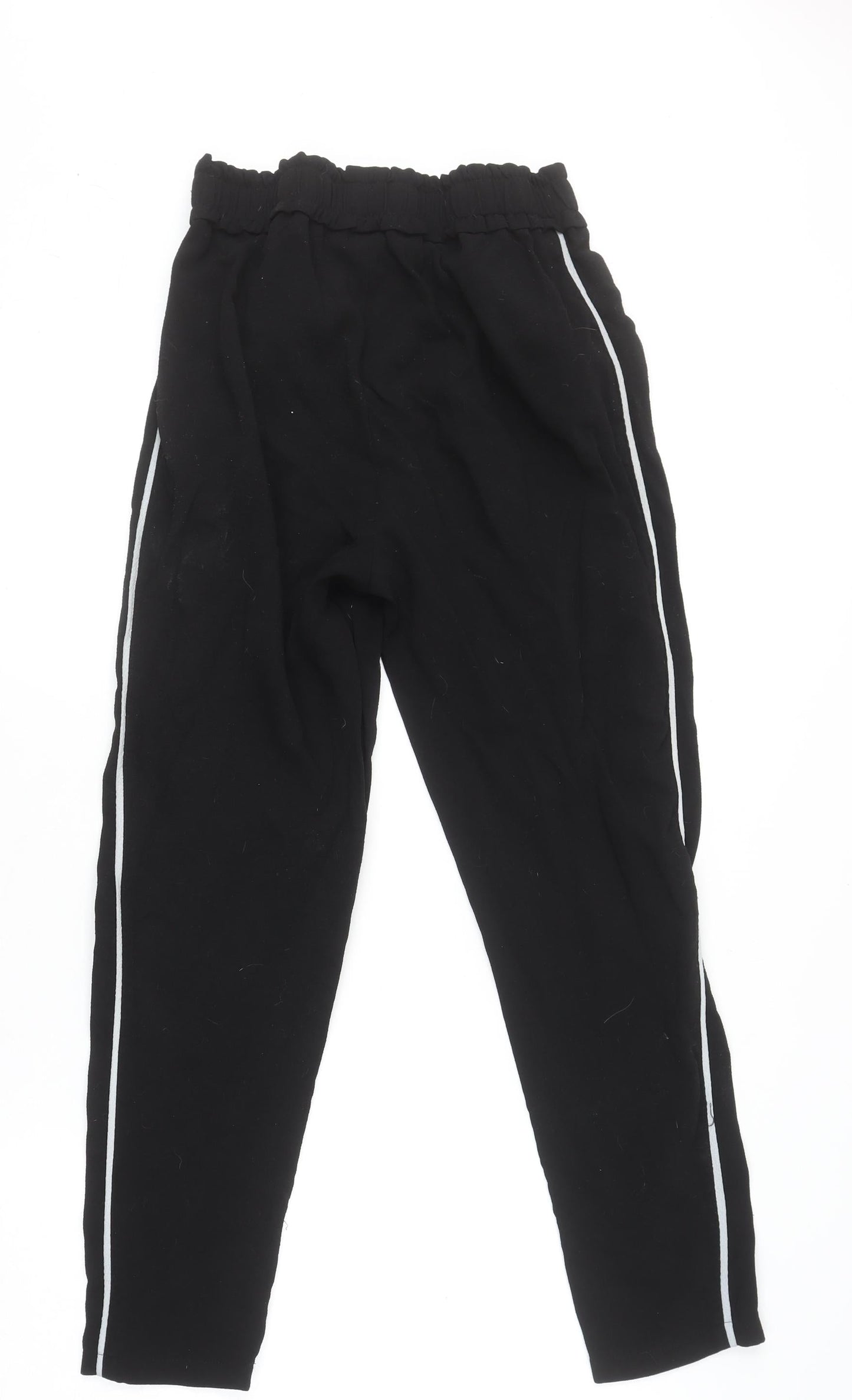 Style London Womens Black Jogger Trousers Small Elastic Waist