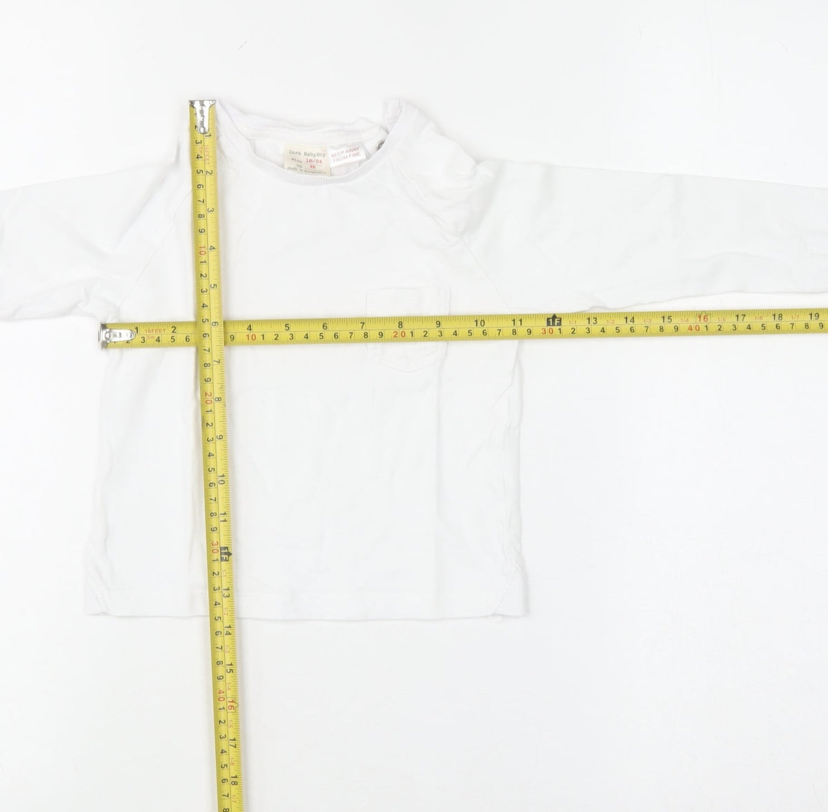 Zara Boys White Long Sleeve Cotton Basic T-Shirt 18-24 Months