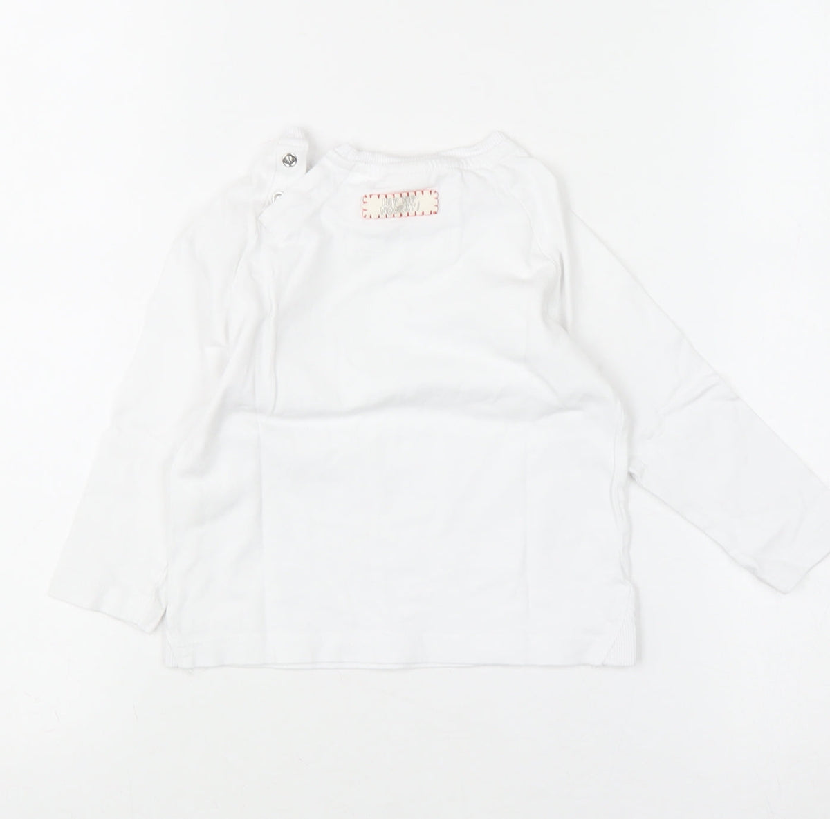 Zara Boys White Long Sleeve Cotton Basic T-Shirt 18-24 Months