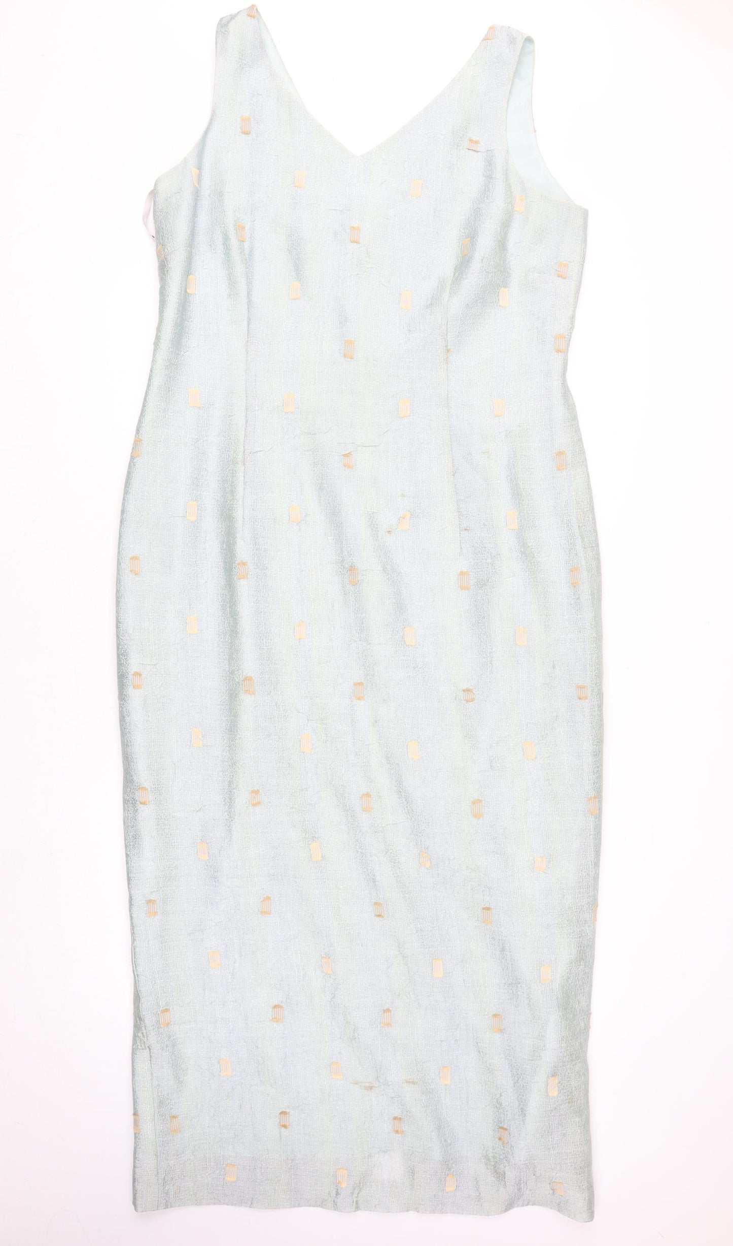 Libra Women Blue Size 16 V-Neck Sleeveless Sheath Dress