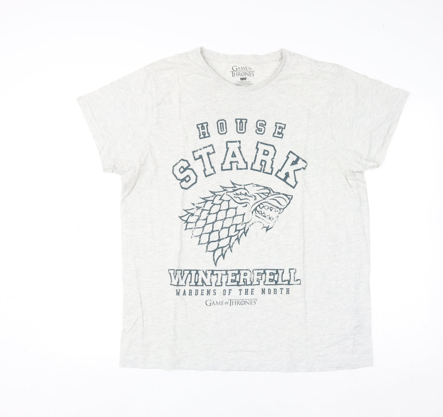 Game of Thrones Men's Grey House Stark Winterfell Graphic T-Shirt XL