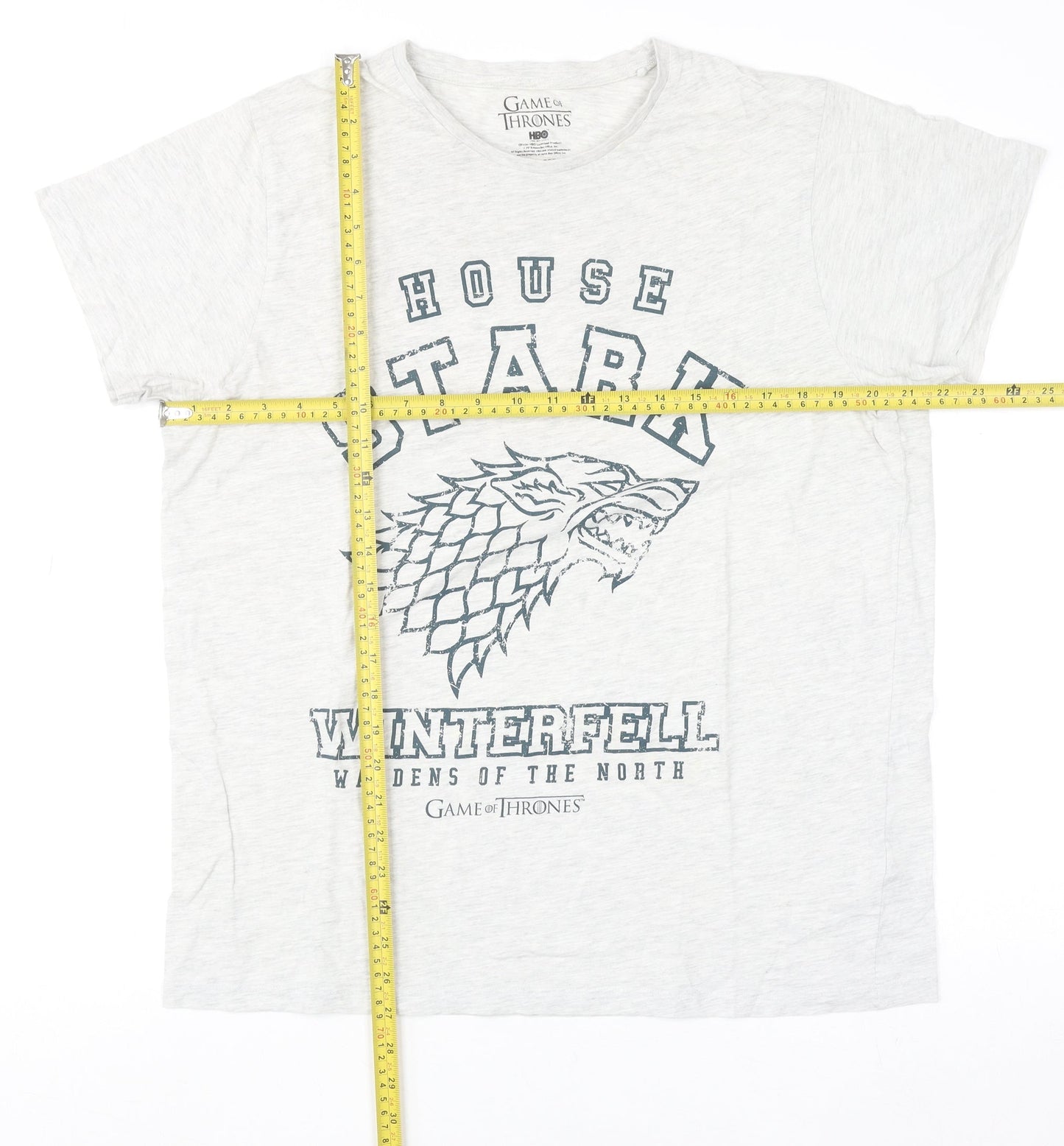 Game of Thrones Men's Grey House Stark Winterfell Graphic T-Shirt XL