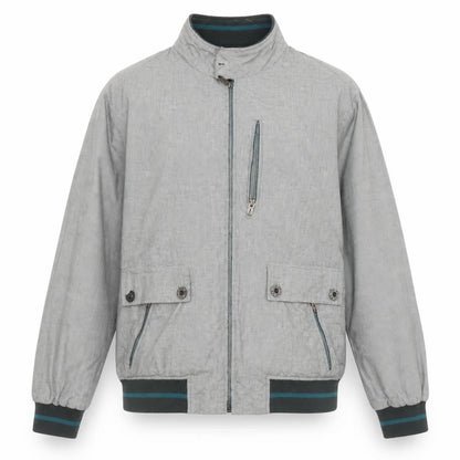 Zara Man Men's Grey Check Bomber Jacket XL Regular Cotton Blend
