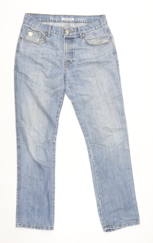 D26 Code Men’s Light Blue Straight Fit Jeans W32 L32 Cotton Blend