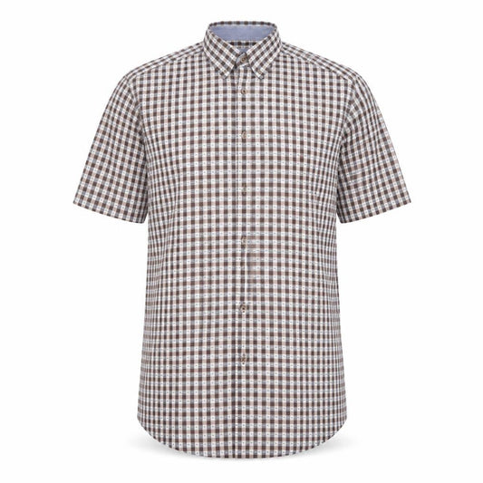 DG’s Drifter Men’s Brown Checked Short Sleeve Button-Up Shirt M