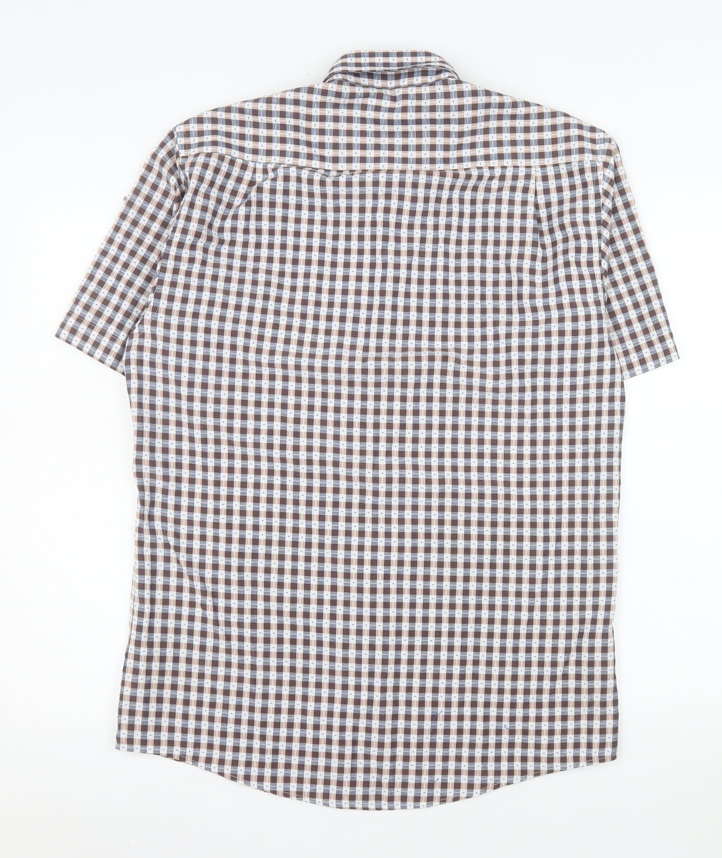 DG’s Drifter Men’s Brown Checked Short Sleeve Button-Up Shirt M