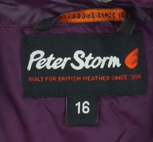 Peter Storm Women's Purple Waterproof Hooded Rain Jacket Size 16