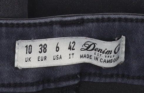 Denim Co Women's Black Skinny Jeans Size 10 Slim Fit Mid Rise Stretch
