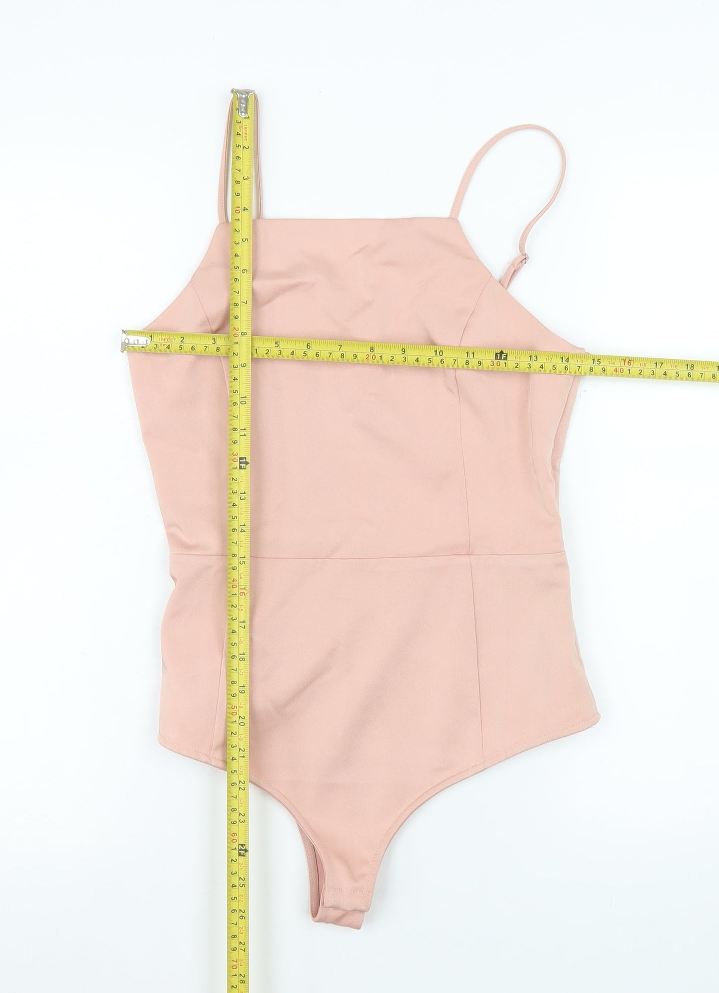 Honey Punch Womens Beige Bodysuit Jumpsuit S Polyester Blend