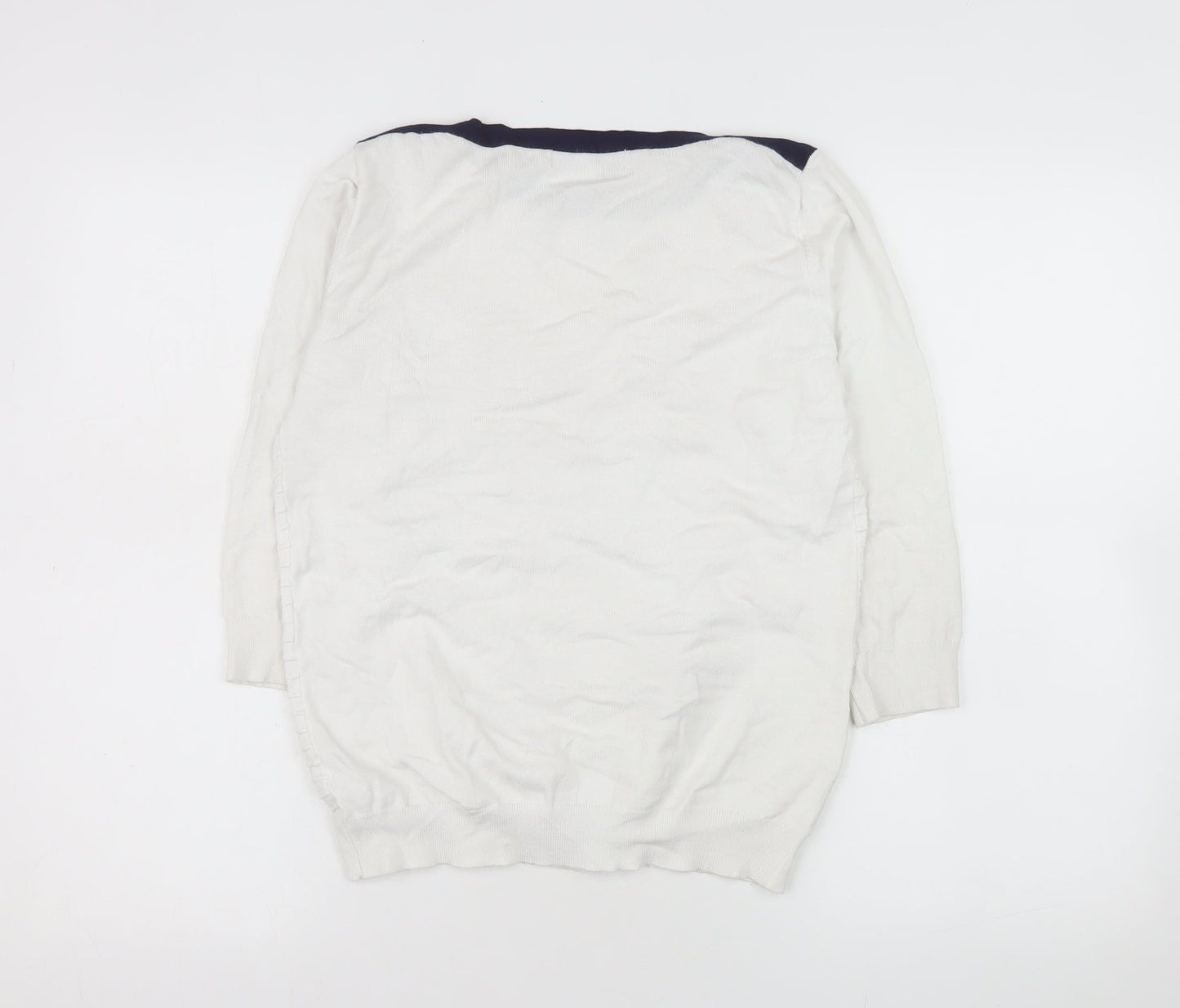 Mudflower Women’s Ivory Crew Neck Long Sleeve Pullover Jumper S
