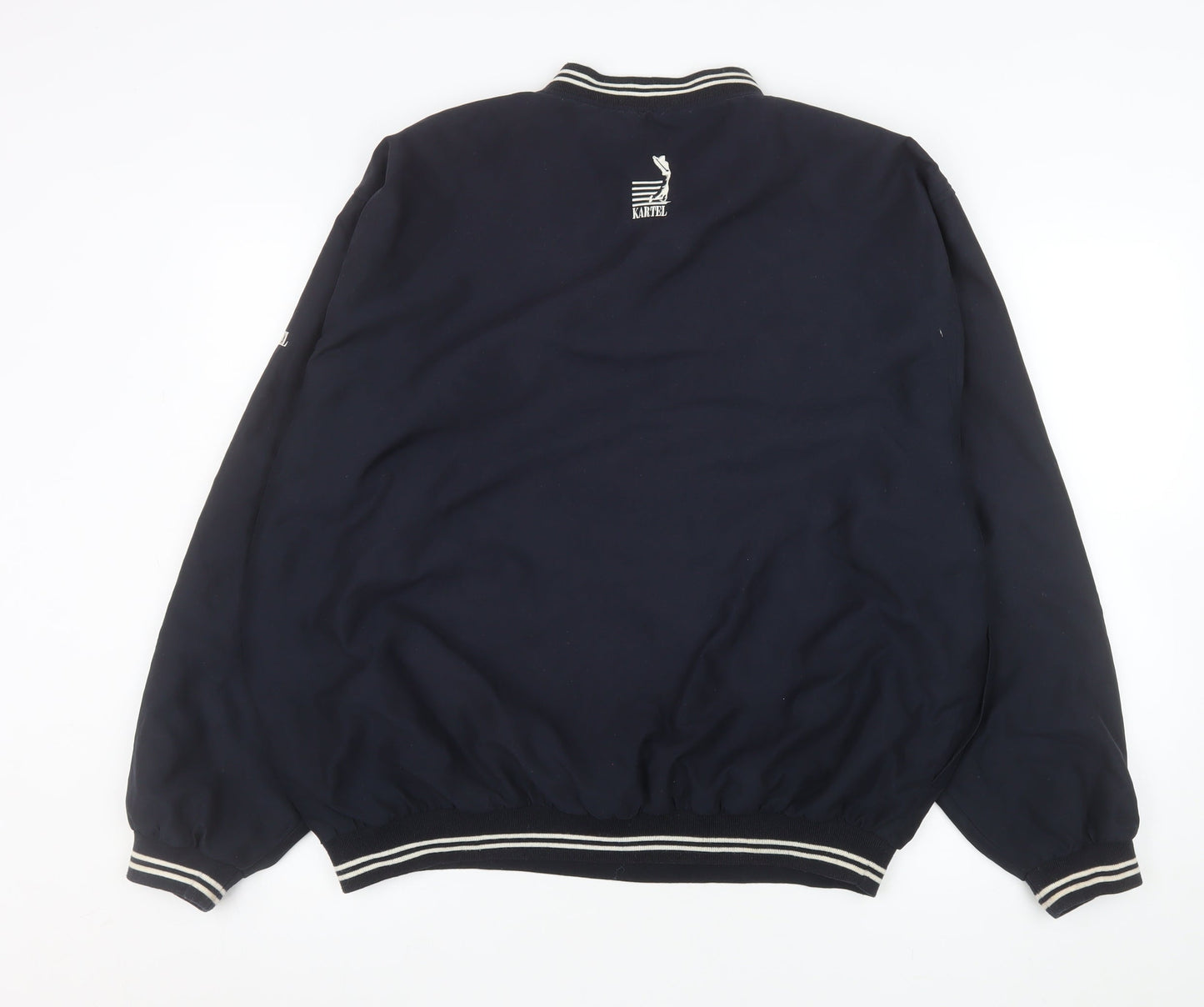 Kartel Men's Blue V-Neck Golf Society Pullover Sweatshirt M