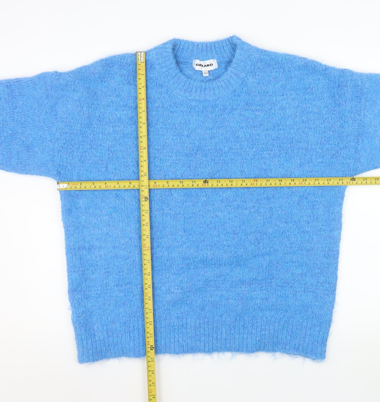 Gerard Women Blue Crew Neck Long Sleeve Pullover Jumper Size 16