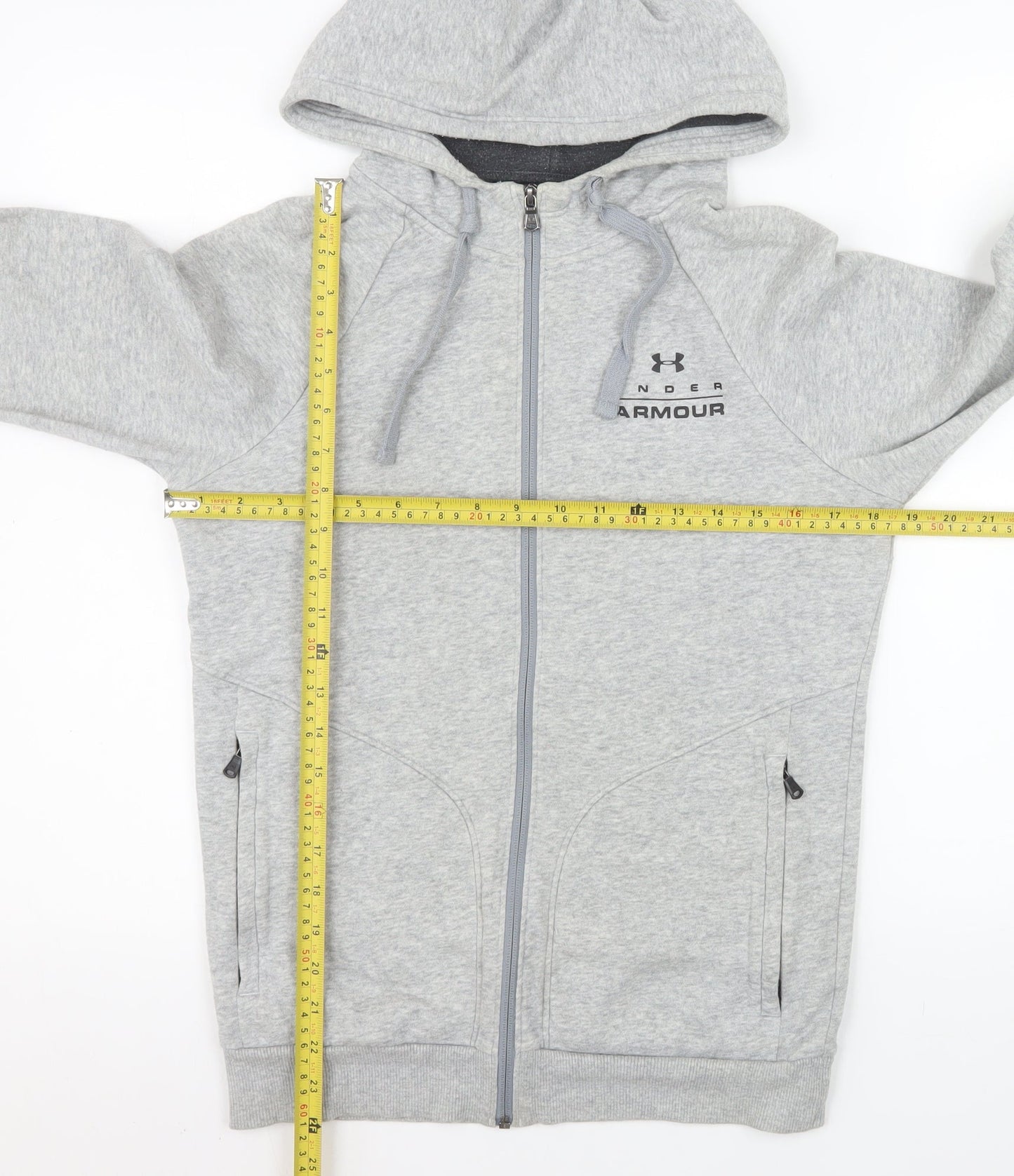 Under Armour Men's Grey XS Fitted Full Zip Hooded Jacket