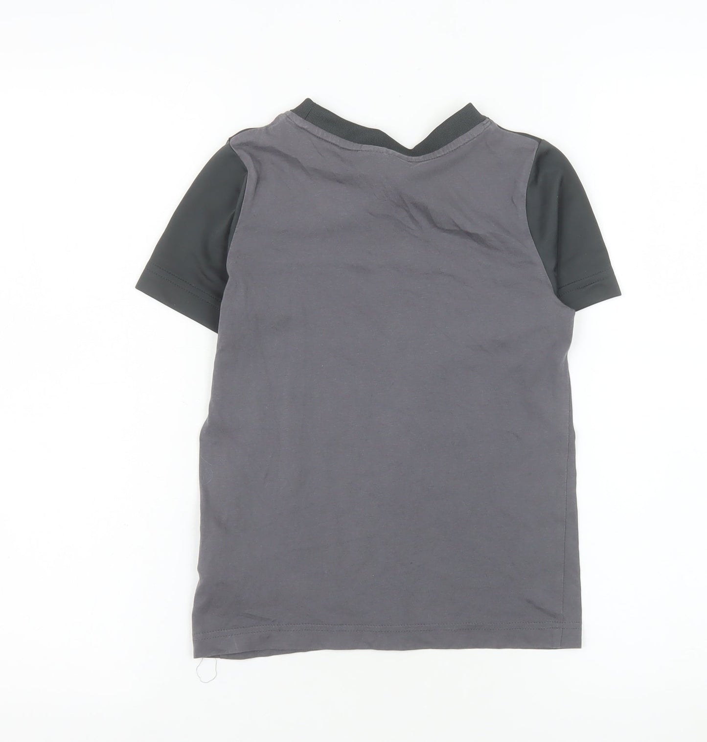 Nike Boys Grey XS Colourblock Logo Sports T-Shirt