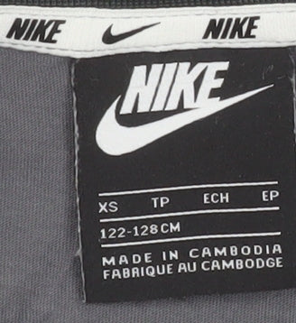 Nike Boys Grey XS Colourblock Logo Sports T-Shirt