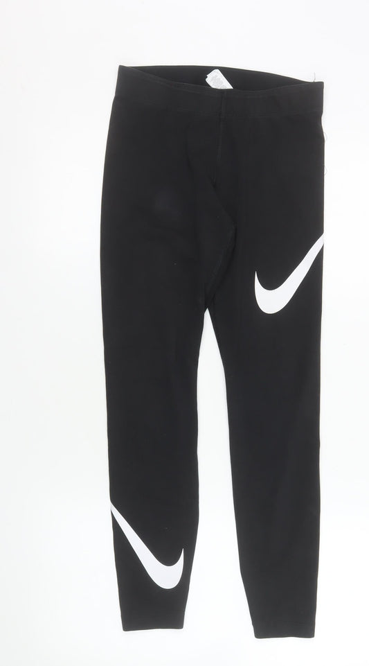 Nike Women's Black Slim Fit Cotton Blend Active Leggings Size S