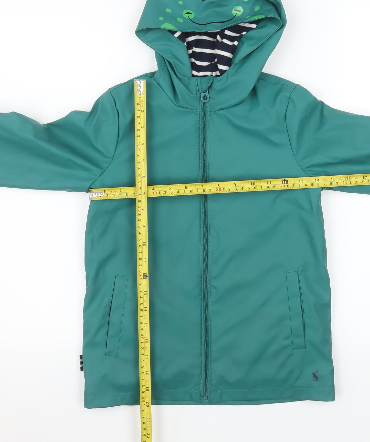 Joules Girls Green Frog Hood Waterproof Rain Coat Age 6 Years Hooded Lined