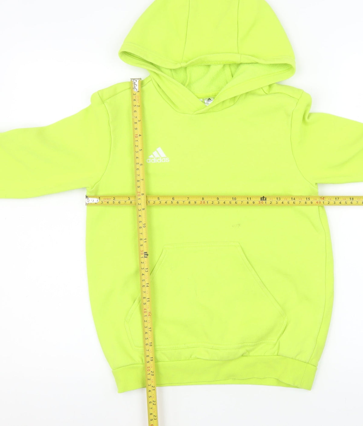 adidas Girls Green 9-10 Years Pullover Hoodie Regular Fit