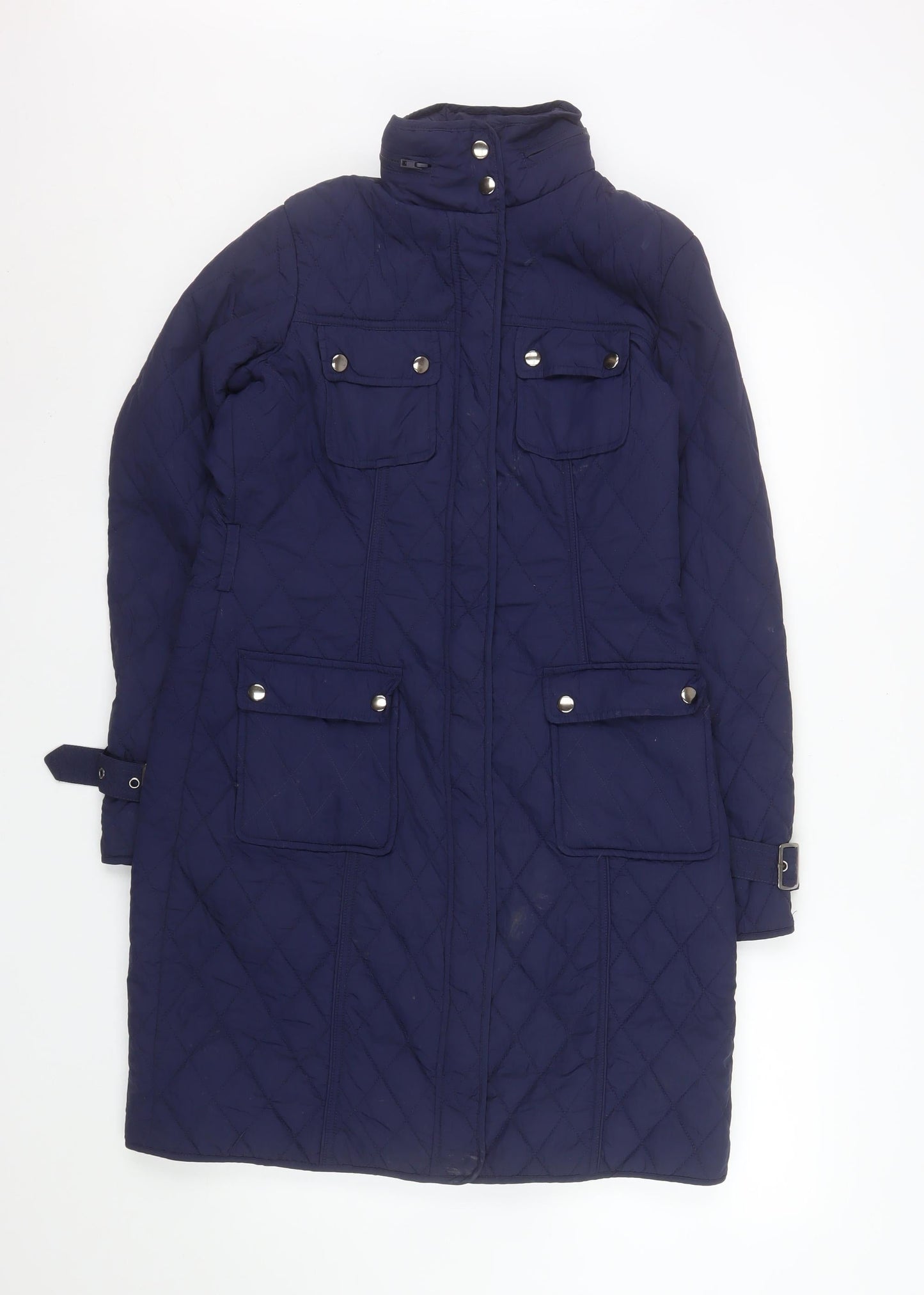 The Department Women’s Blue Quilted Long Coat Size 10