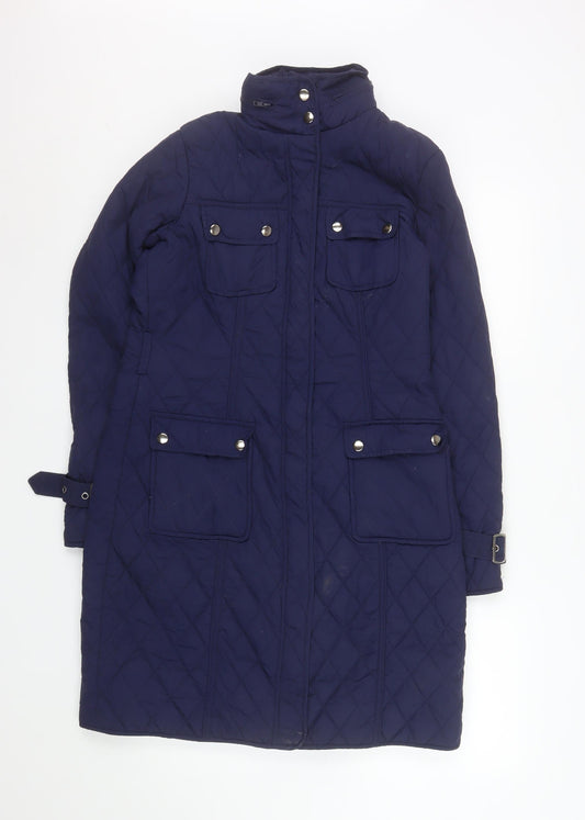 The Department Women’s Blue Quilted Long Coat Size 10