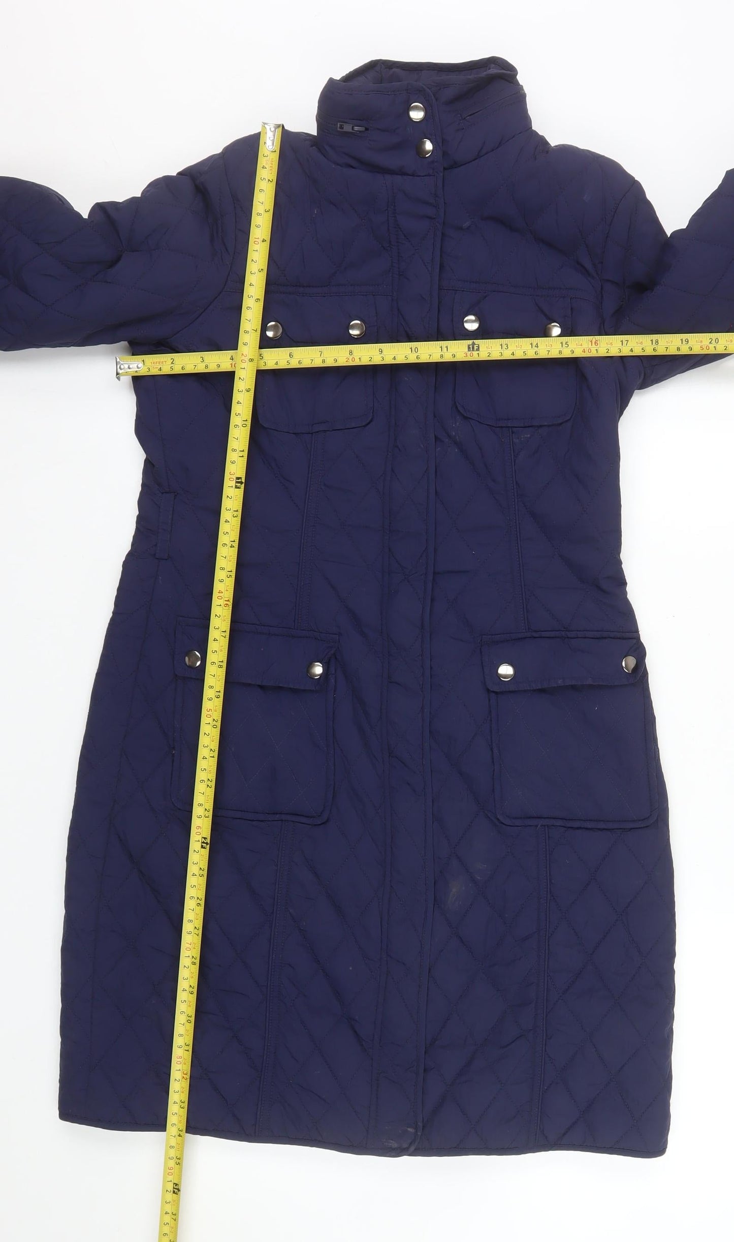 The Department Women’s Blue Quilted Long Coat Size 10