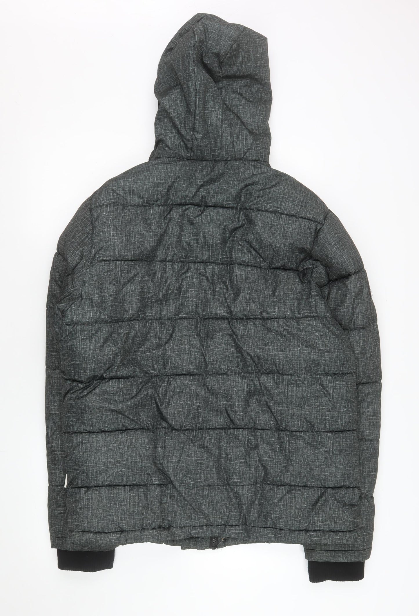 Lee Cooper Men's Grey Hooded Puffer Jacket S Regular Fit Winter Coat