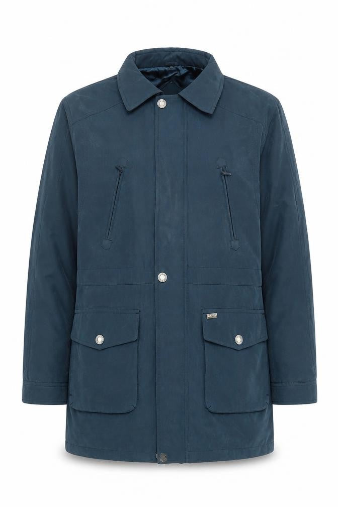 Saxon Women’s Blue Mid-Length Parka Jacket M Waterproof Lined