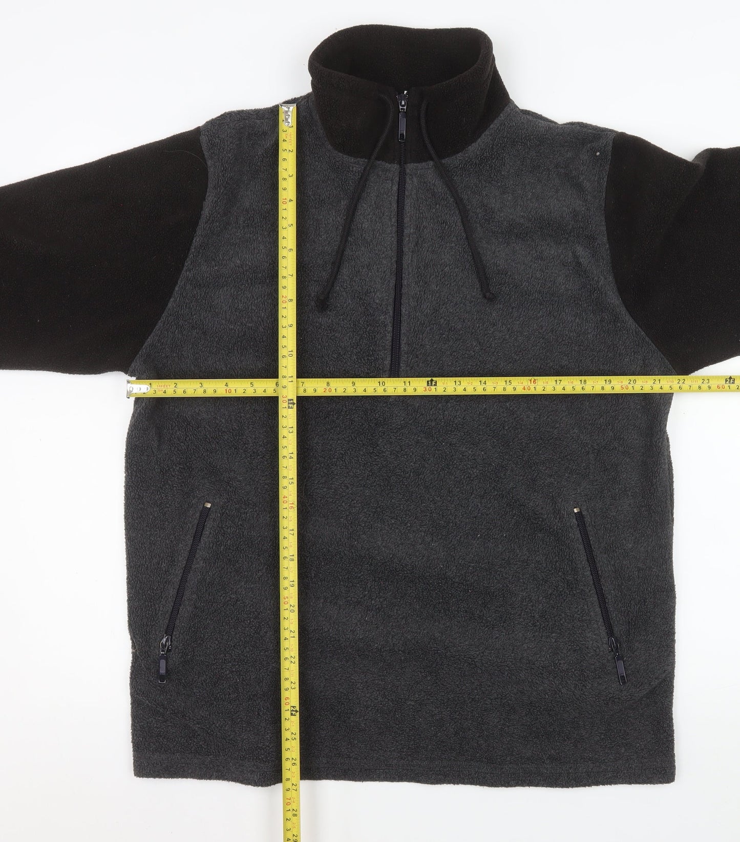 Ann Taylor Loft Unisex Grey Fleece 1/4 Zip Pullover Sweatshirt L