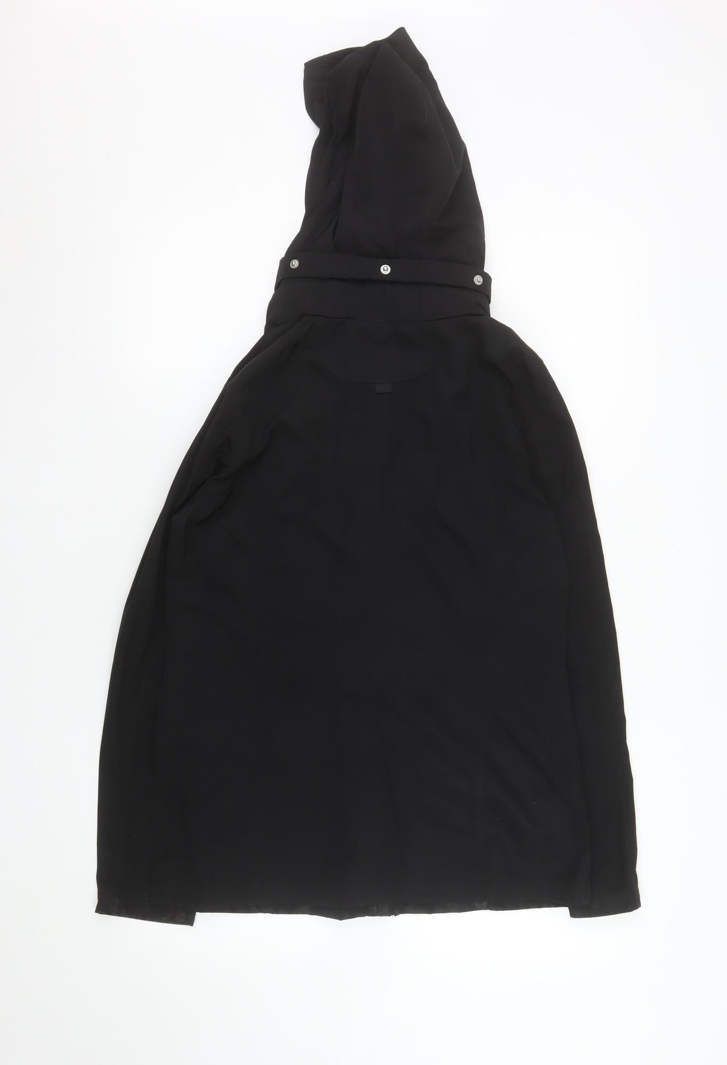 Reserved Women's Black Mid-Length Hooded Parka Jacket Size 6