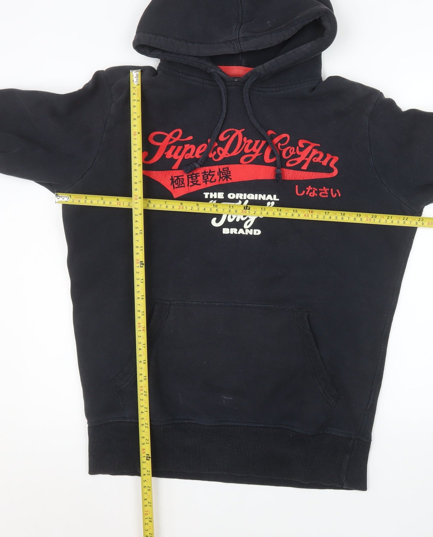 Superdry Men's Black Pullover Hoodie M Graphic Tokyo Logo Sweatshirt