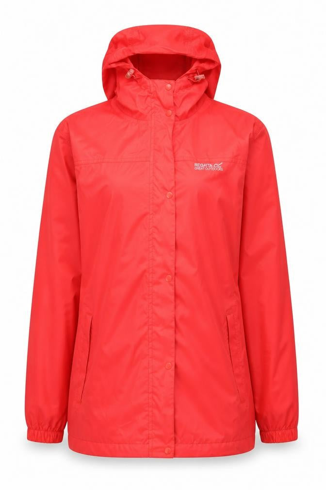 Regatta Womens Red Waterproof Hooded Rain Jacket UK 12