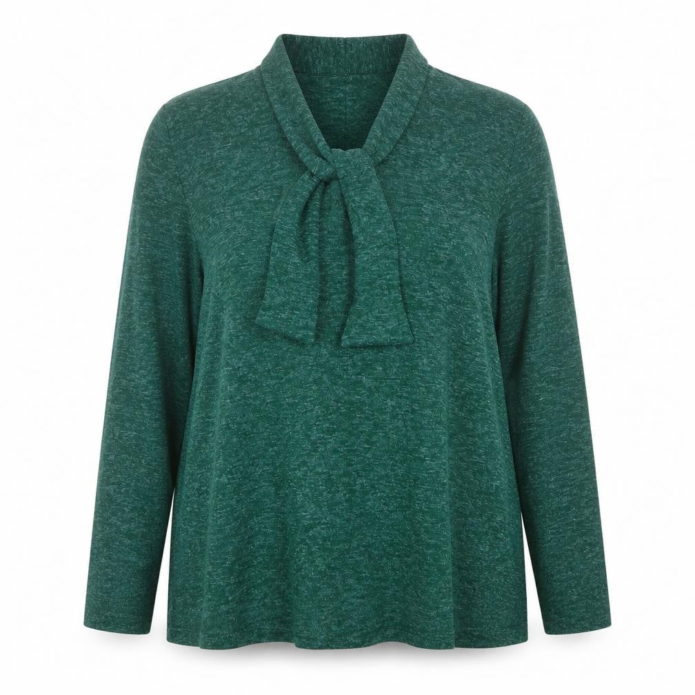 David Gibson Women’s Green Long Sleeve Tie Neck Tunic Blouse Size 20
