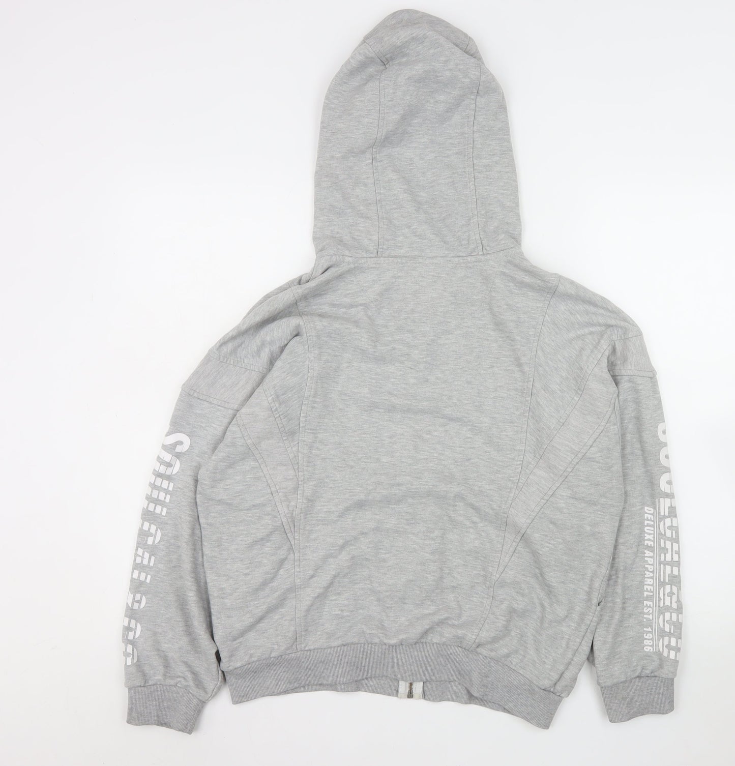 SoulCal & Co Men’s Grey Hooded Full Zip Jersey Jacket Medium