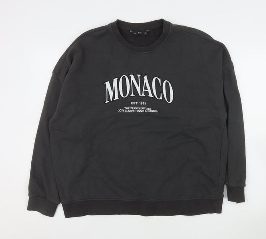 F&F Women's Black Monaco Graphic Pullover Sweatshirt Size 16