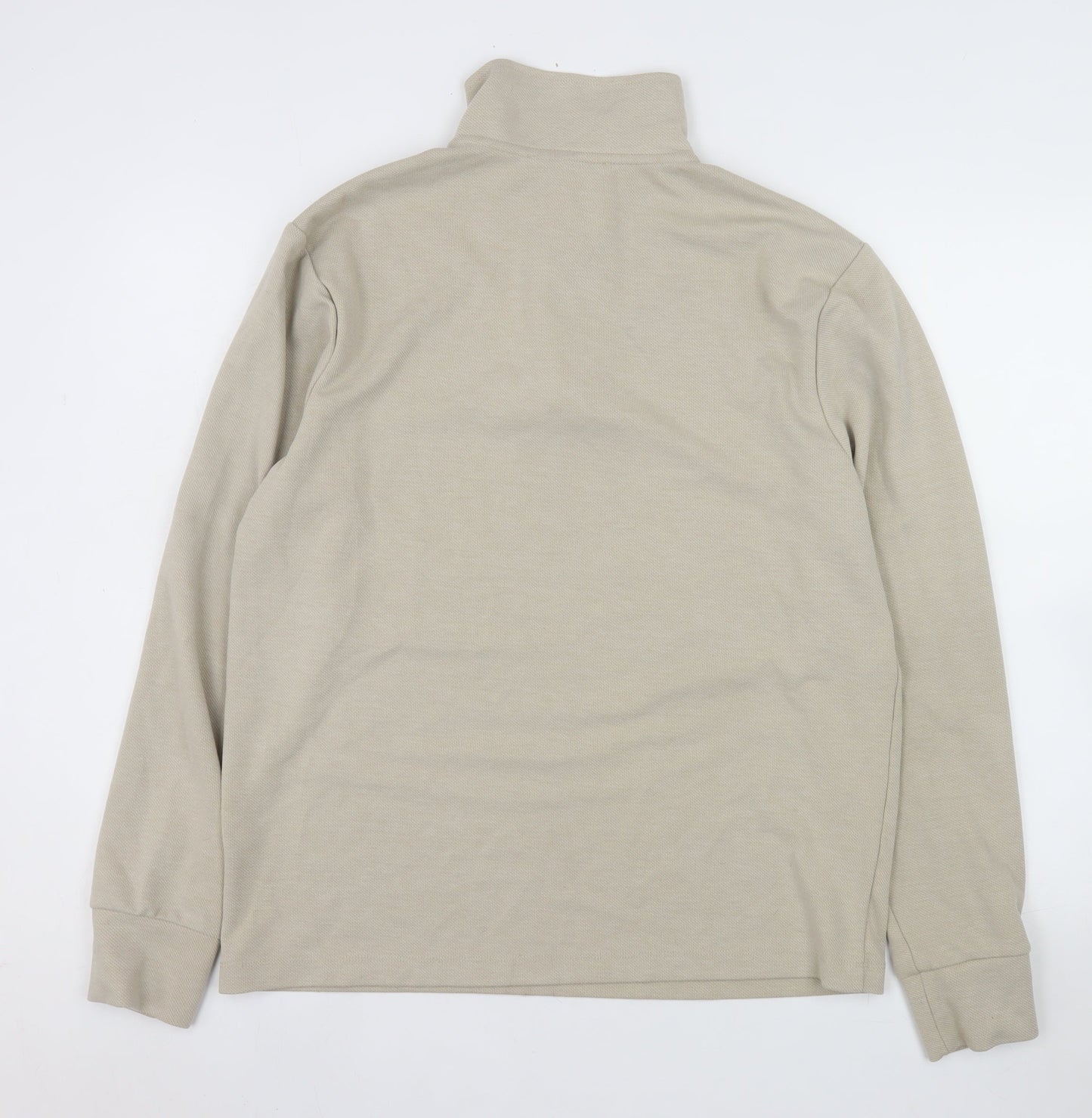 River Island Men's Beige 1/2 Zip Mock Neck Sweatshirt Size M