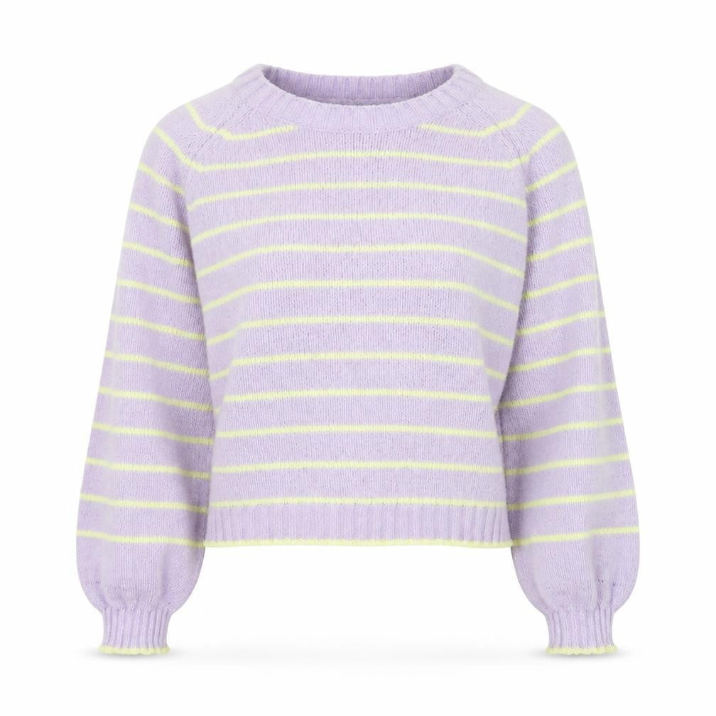 Zudio Women’s Purple Striped Crew Neck Knit Jumper Size S
