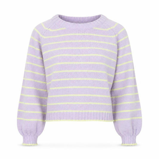 Zudio Women’s Purple Striped Crew Neck Knit Jumper Size S