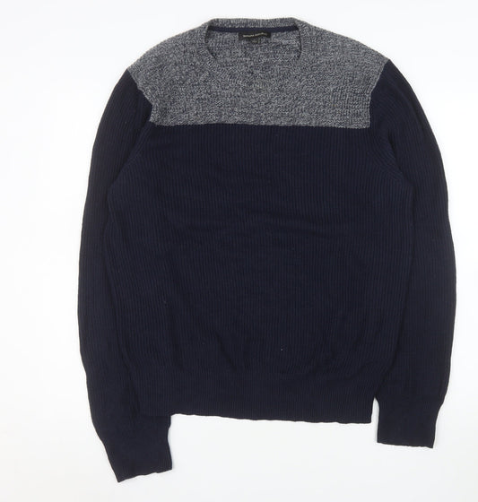 Banana Republic Men Blue Knit Crew Neck Pullover Jumper Size L