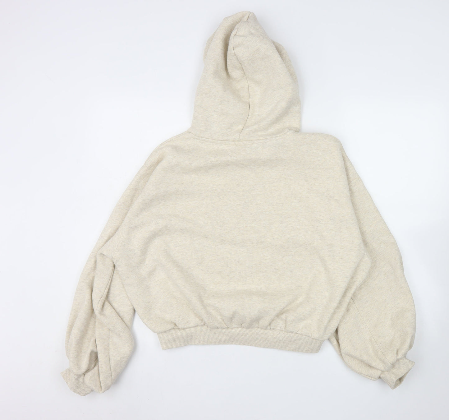 H&M Women’s Beige Pullover Hoodie Medium 60% Cotton Relaxed Fit