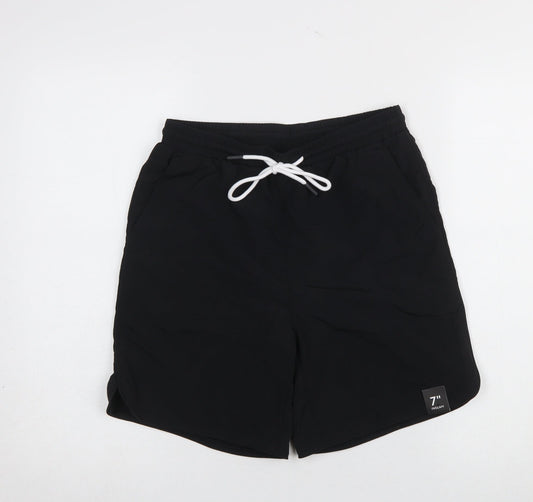 No Boundaries Men's Black XS Swim Shorts Elastic Waist 7in Quick Dry