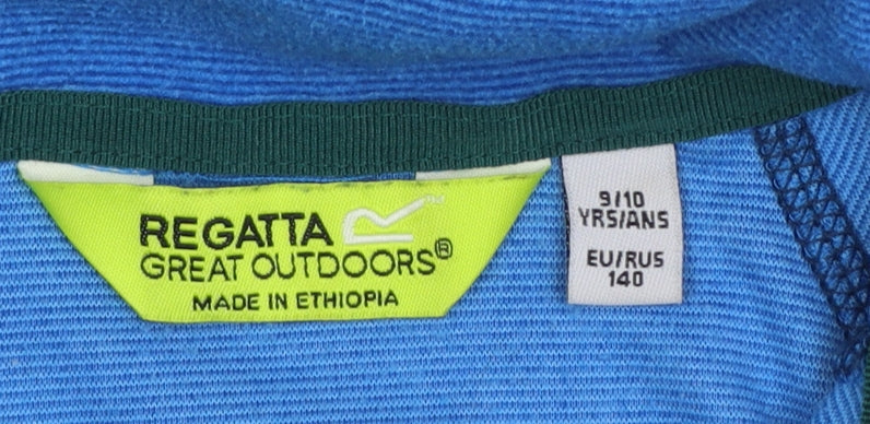 Regatta Boys Blue 9-10 Years Fleece Pullover Sweatshirt 1/4 Zip Outdoor Top