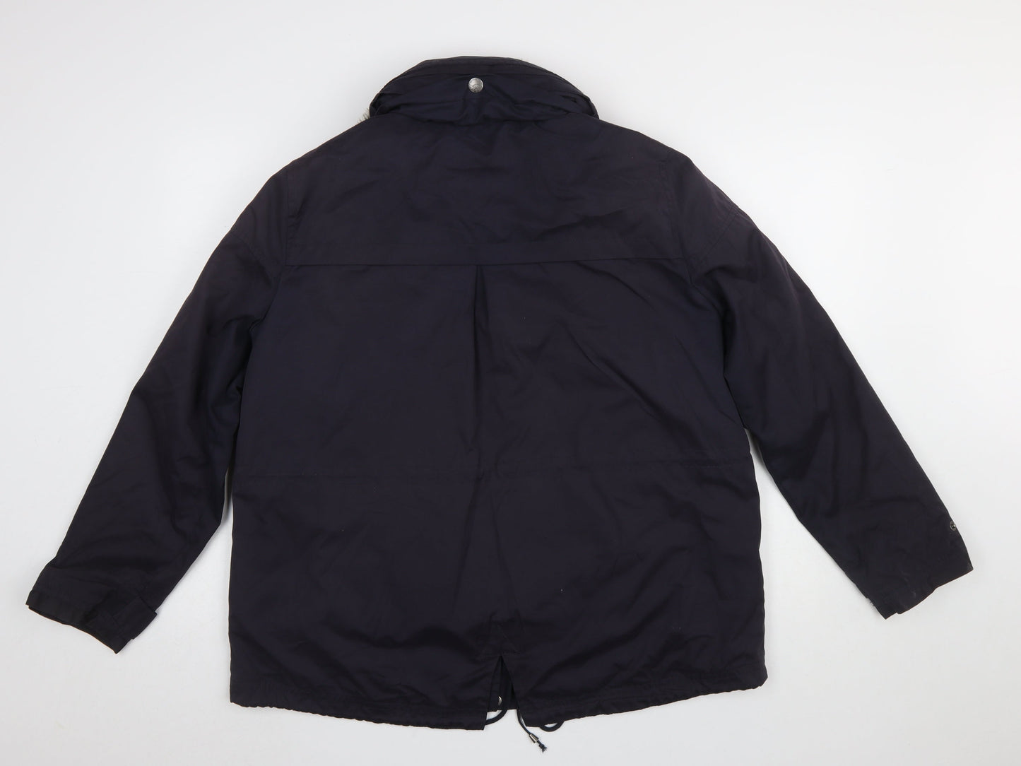 RJR John Rocha Women's Blue Parka Jacket UK 16 Fur Trim Lined Mid-Length