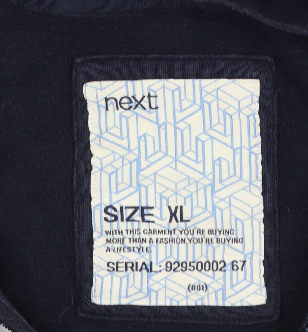Next Men's Blue XL Full Zip Hooded Casual Jacket