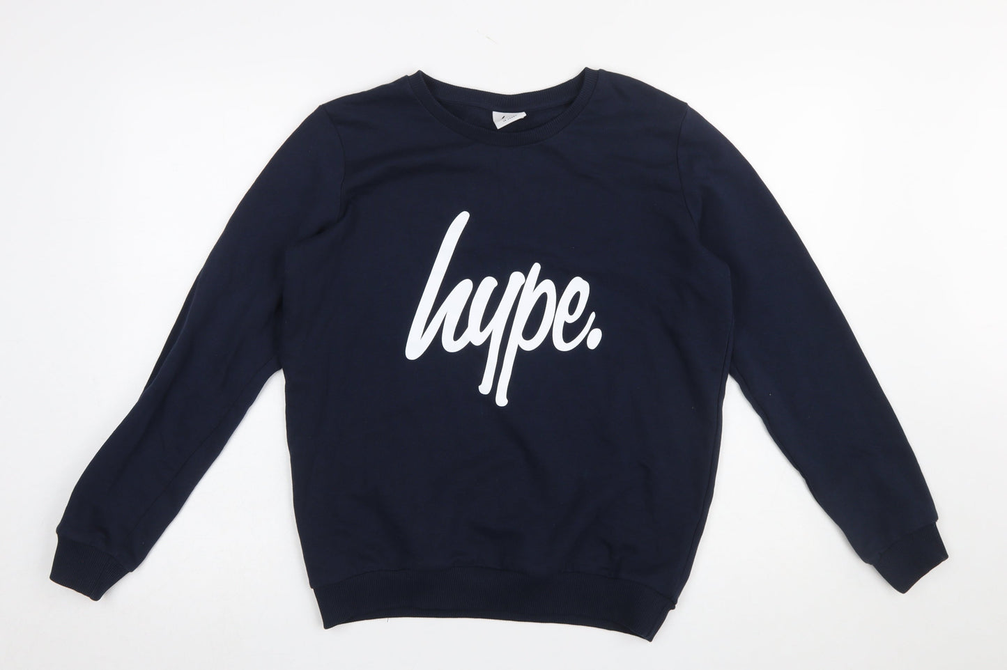Hype Boys Blue Cotton Logo Pullover Sweatshirt 14 Years