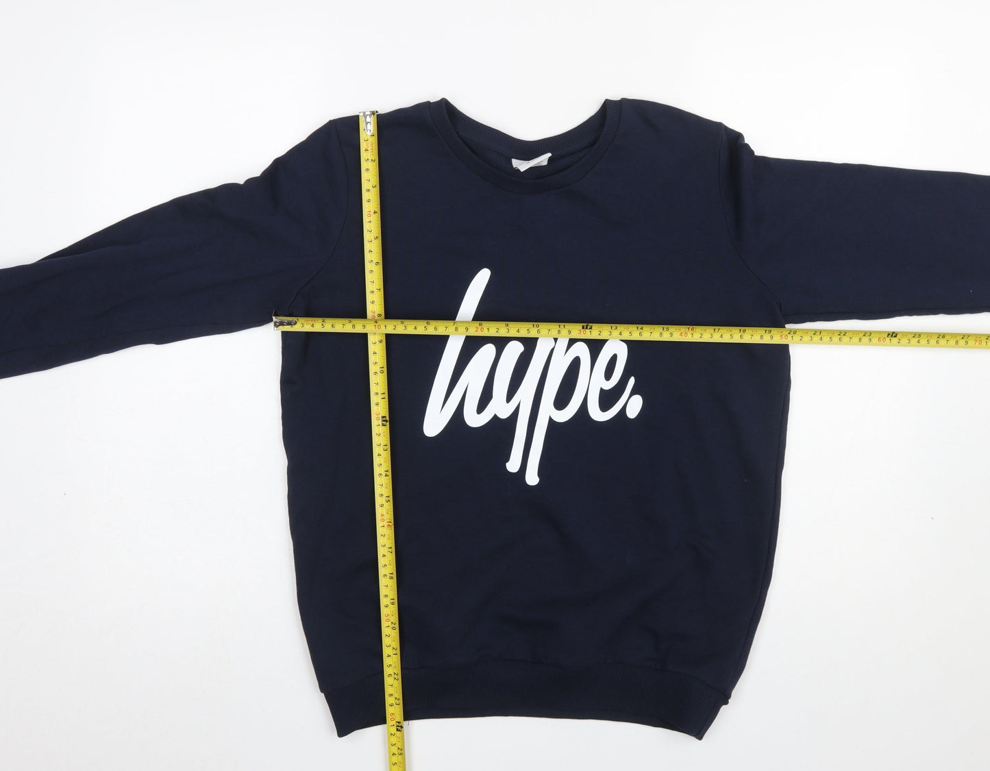 Hype Boys Blue Cotton Logo Pullover Sweatshirt 14 Years